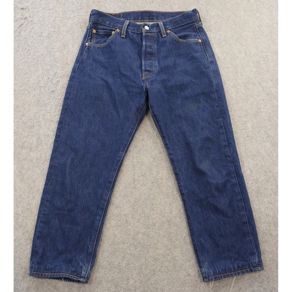 Levis 501 Jeans Mens 32 Blue Straight Leg Button Fly Mid Rise Classic Denim
